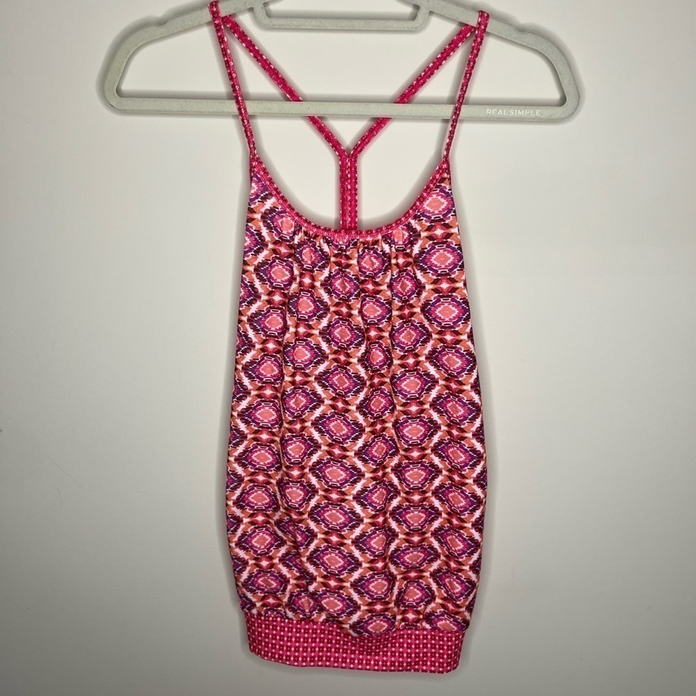 PrAna Andie Tank Racerback Pink /Orange Size Medium